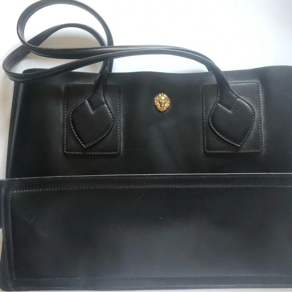 Anne Klein Black Smooth Tote with Double Handles - Picture 6 of 15